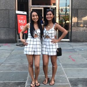 Checker Romper Abercrombie XS